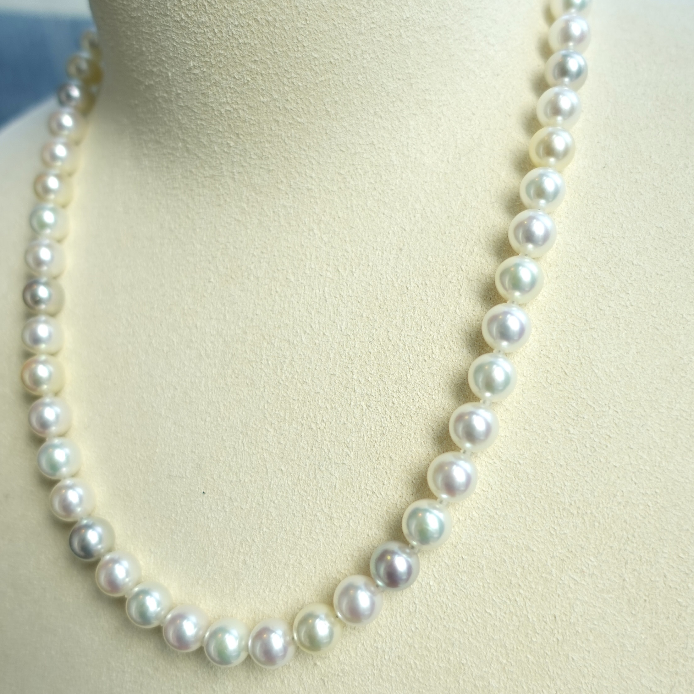 7.5-8mm天然無調色糖果混彩Akoya珍珠項鍊 - 帶真科研Mamamulch證書