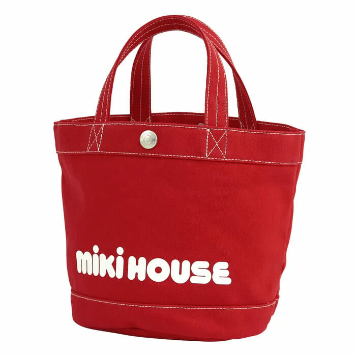 MIKI HOUSE Logo Canvas Tote Bag RED