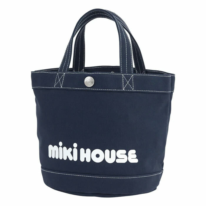 MIKI HOUSE Logo Canvas Tote Bag NAVY BLUE