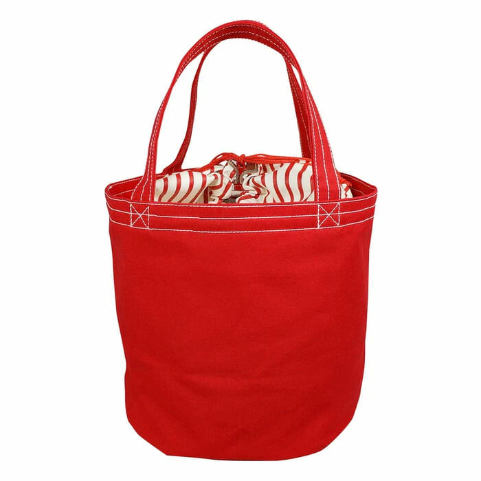 MIKI HOUSE Bucket-Shaped Logo Tote Bag RED