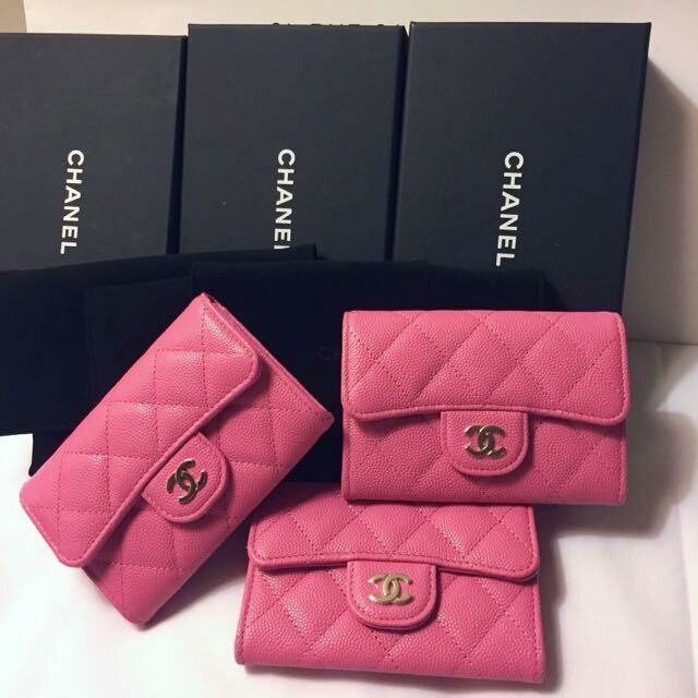 Chanel 珊瑚粉紅色CLASSIC CARD HOLDER