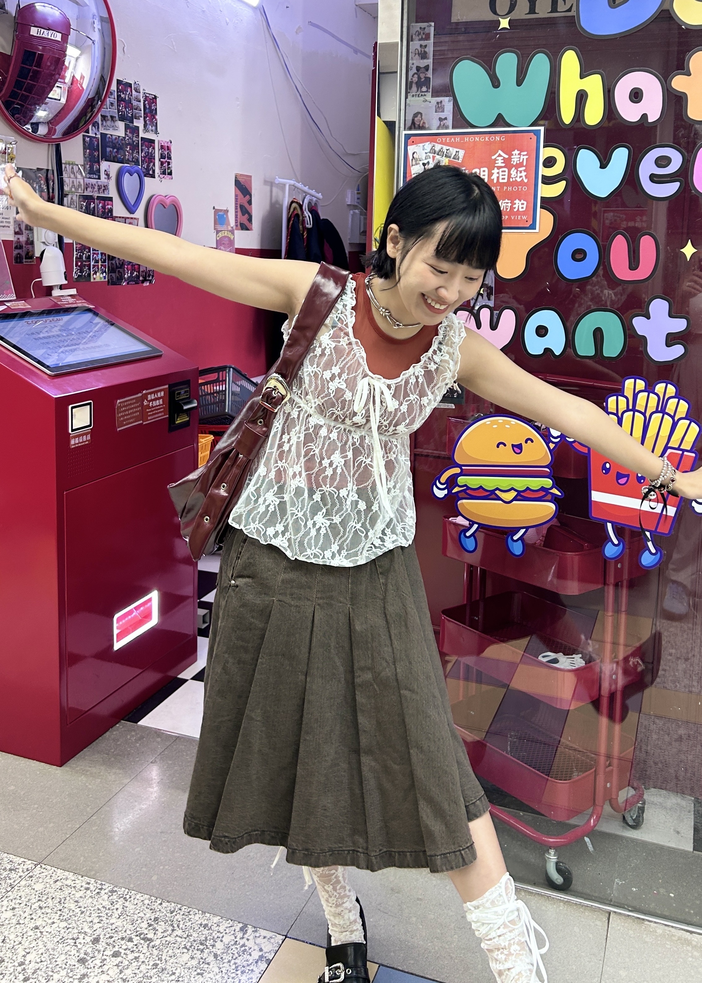 花蕊法式lace背心