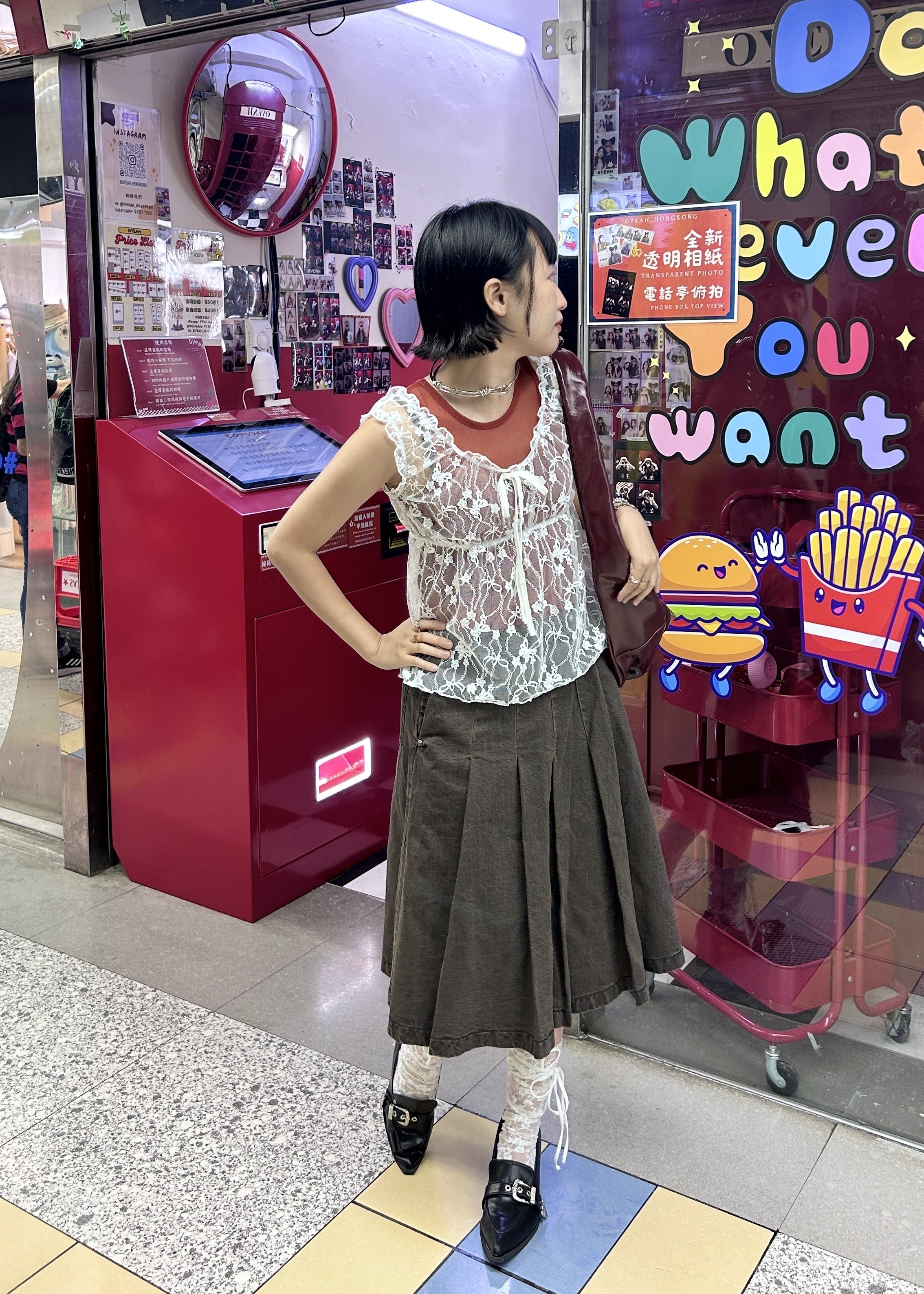 花蕊法式lace背心