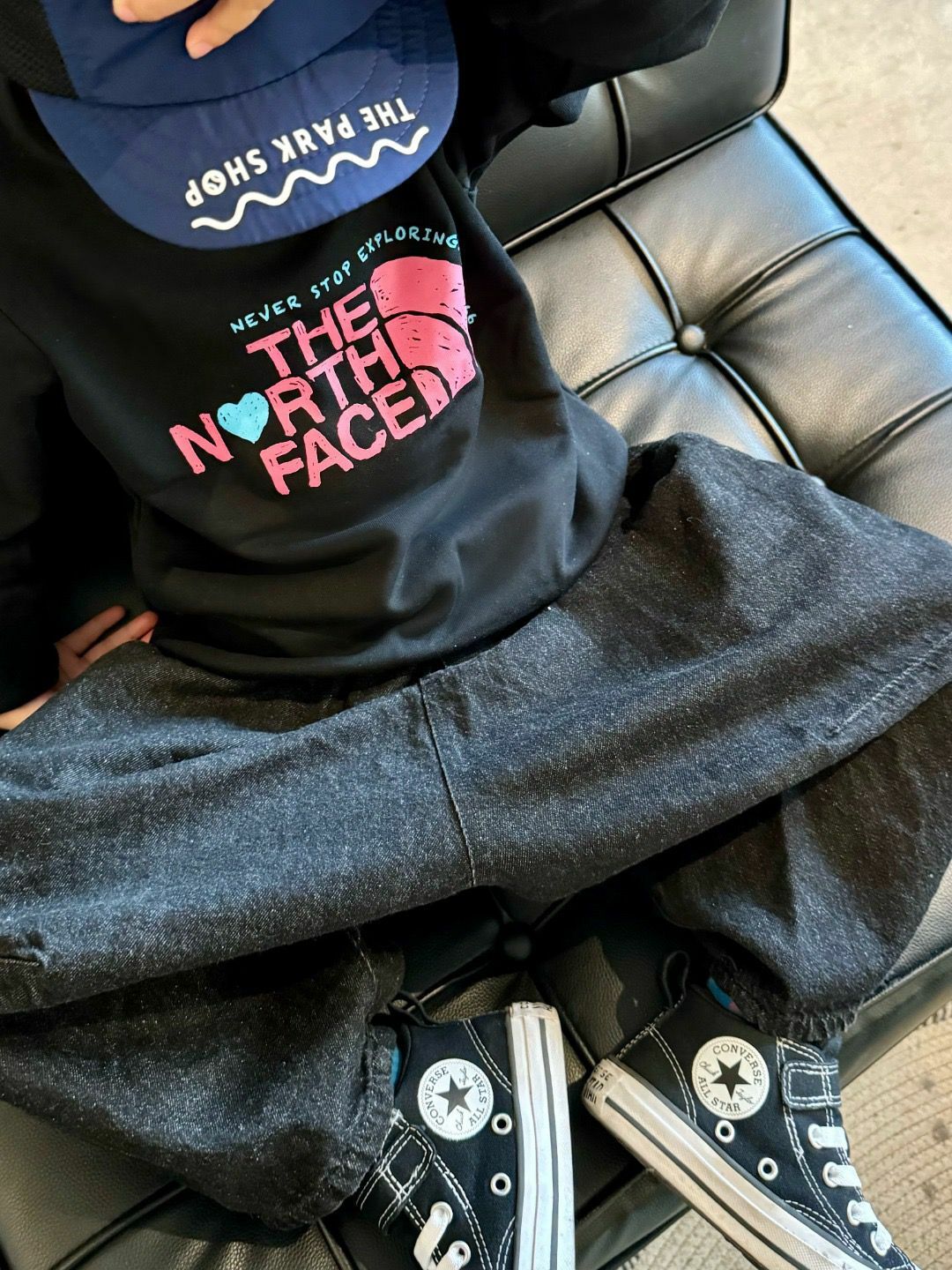 廠單TNF手繪愛心親子衛衣