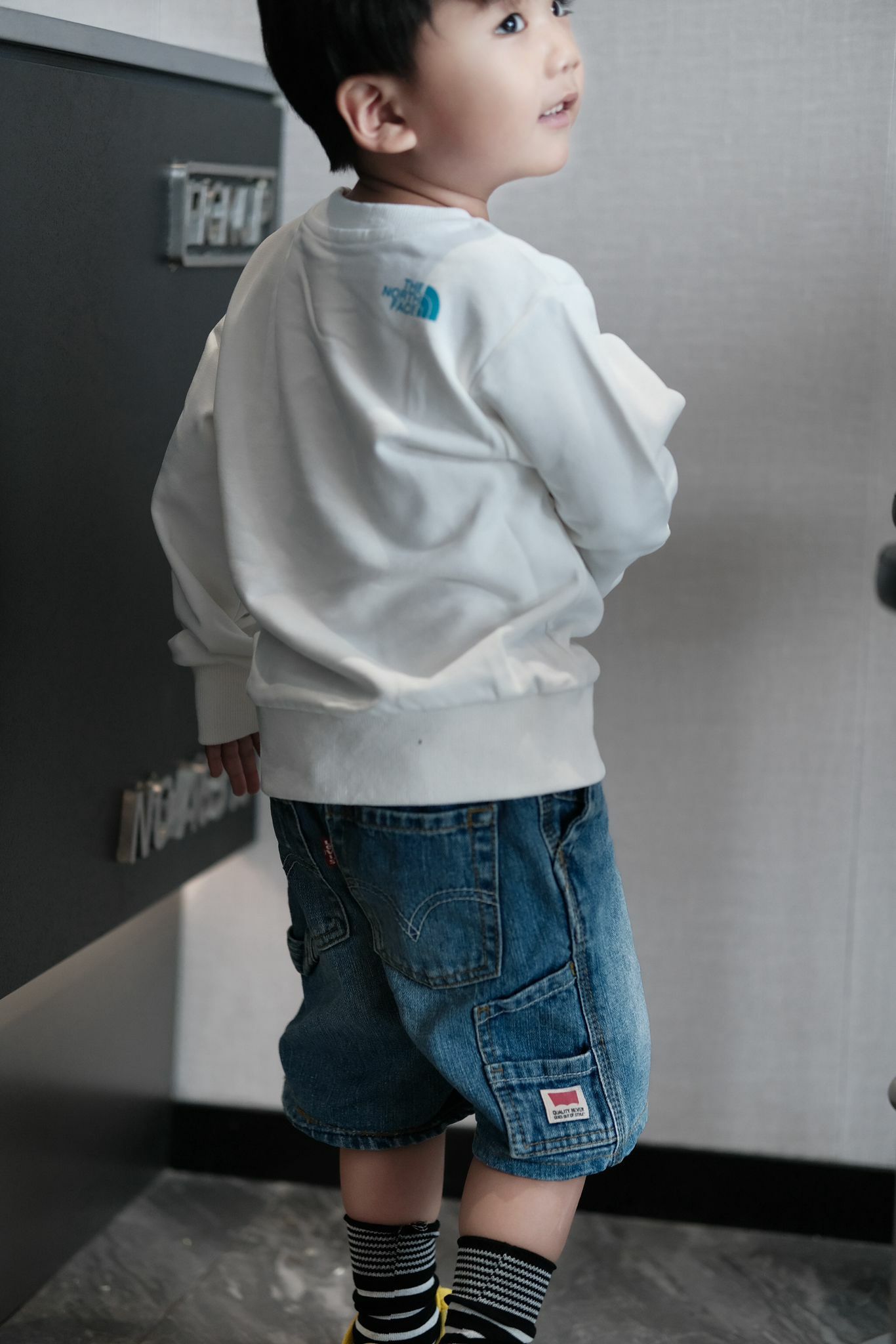 廠單TNF手繪愛心親子衛衣