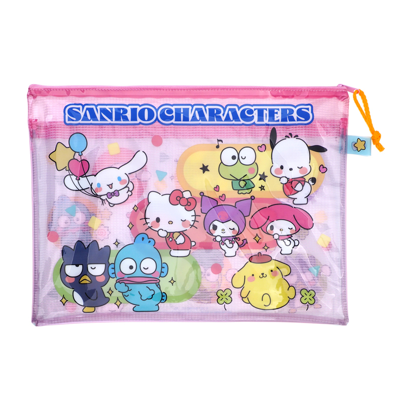 Mix Characters A4 PVC面網底雙拉鍊快勞袋-大 9-7123-18