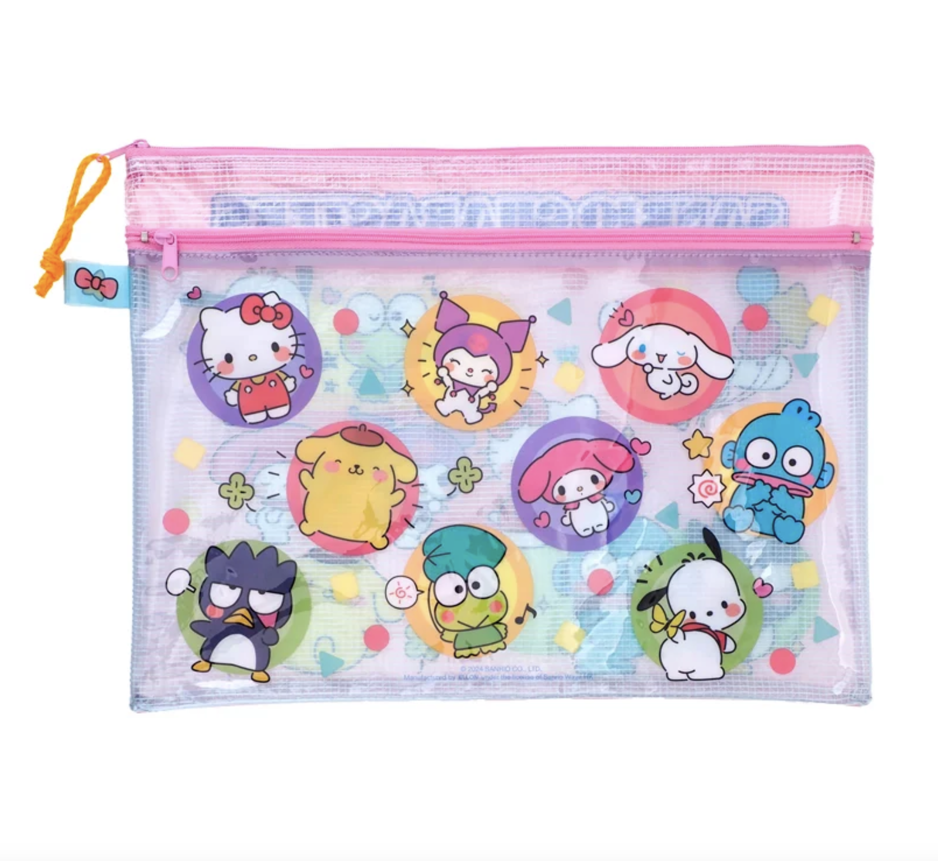 Mix Characters A4 PVC面網底雙拉鍊快勞袋-大 9-7123-18