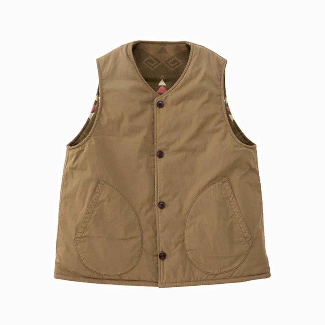 RE-STOCK: VISVIM KORA DOWN VEST NATIVE BLANKET *NATURAL DYE 天然染 (REVERSIBLE) - KHAKI SIZE 4 PRE ORDER ITEM (預訂中)