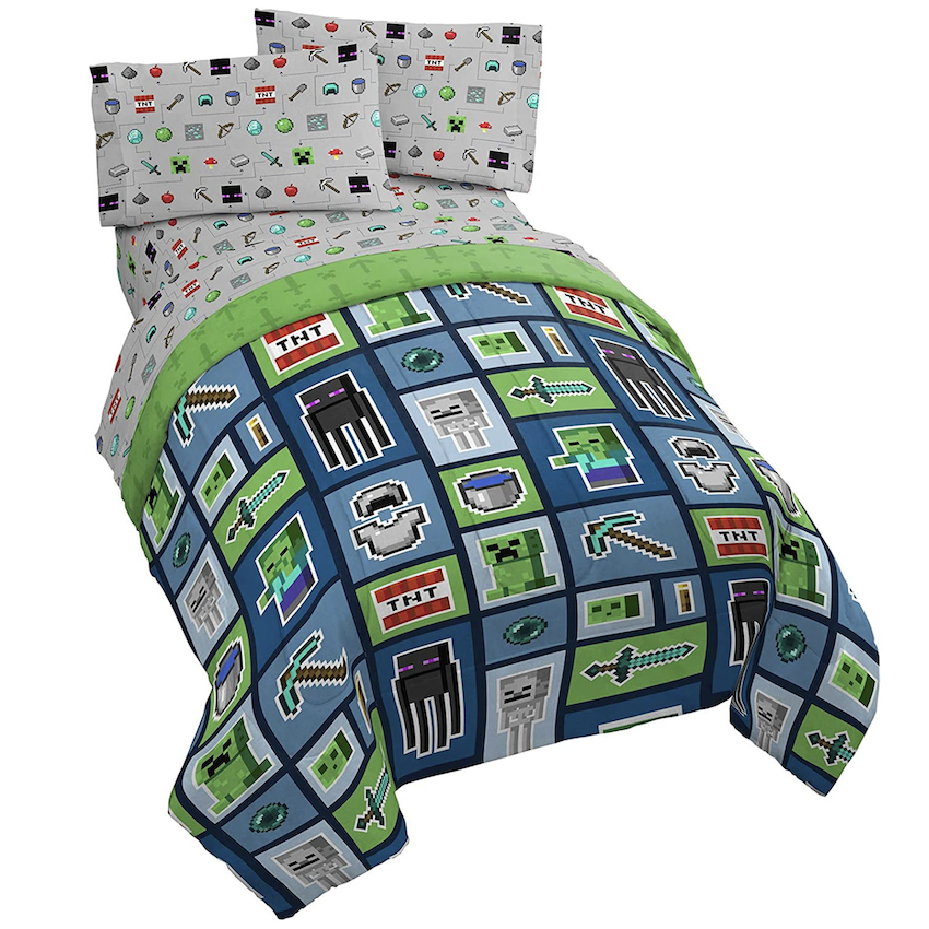 美國 Minecraft 4 件裝床上套裝 (單人床)
