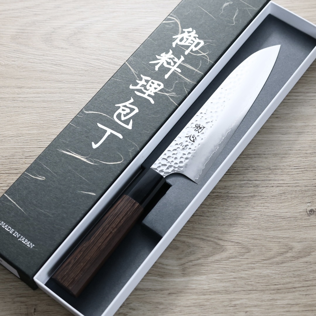 初心 三德 180mm VG10鋼 鎚目