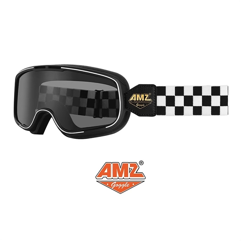 AMZ G012 BLACK WHITE STRIPES SMOKE 棋盤格 墨片 個性 風鏡