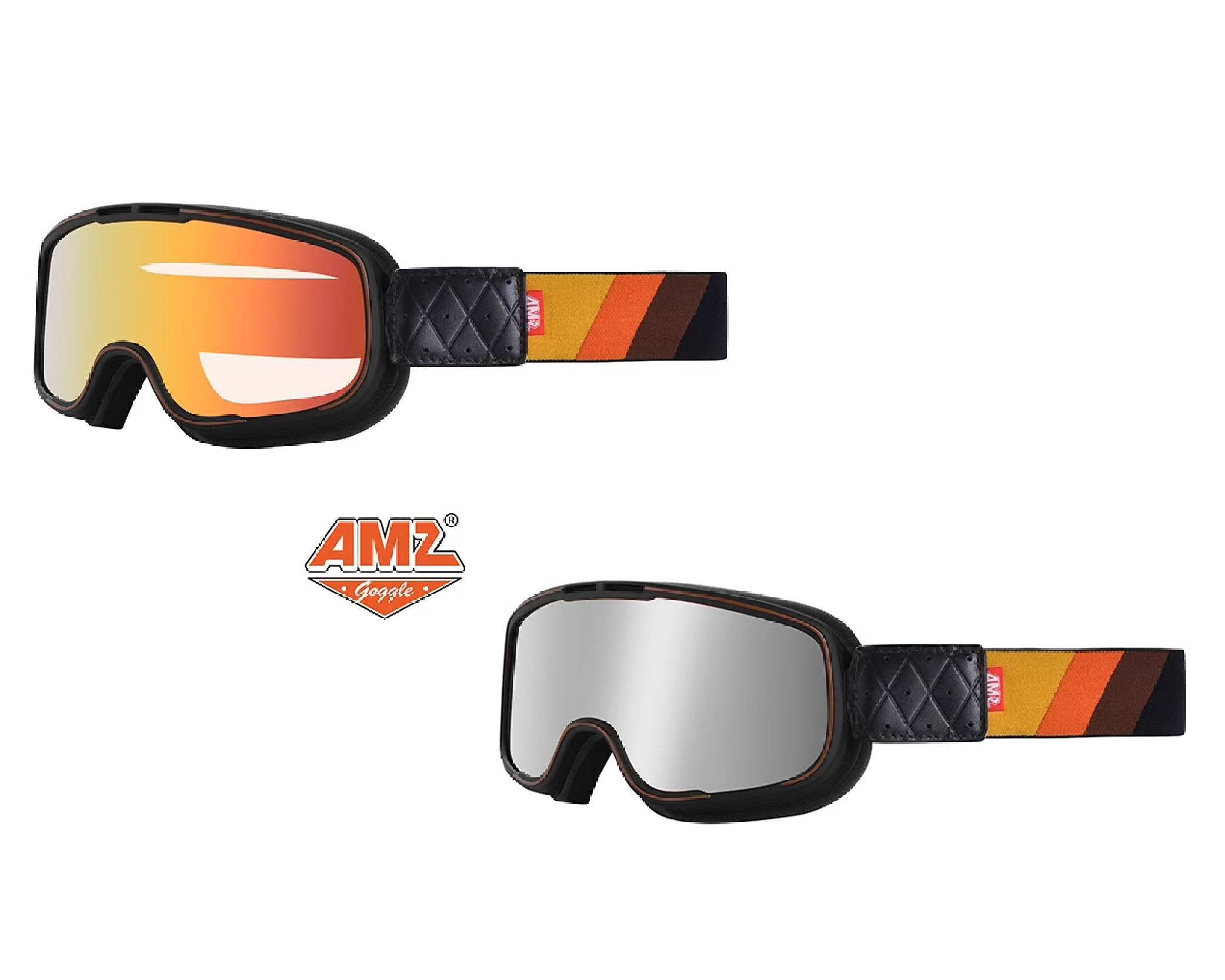 AMZ G012 COLORFUL STRIPES RED/SILVER 彩色條紋 個性 風鏡 兩色鏡片可選