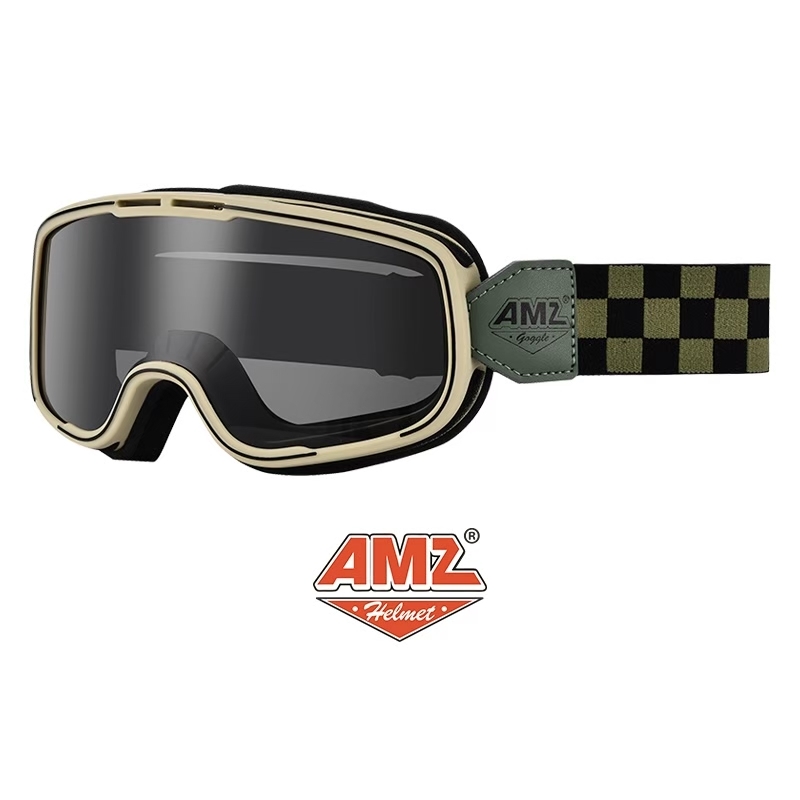 AMZ G012 GREEN BLACK CHECKERBOARD SMOKE 綠黑棋盤格 白框 墨片 個性 風鏡