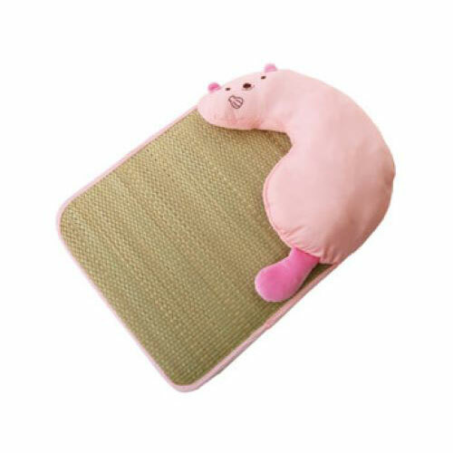 PetzRoute 犬貓用 粉紅水瀨 枕頭連草蓆 涼感床