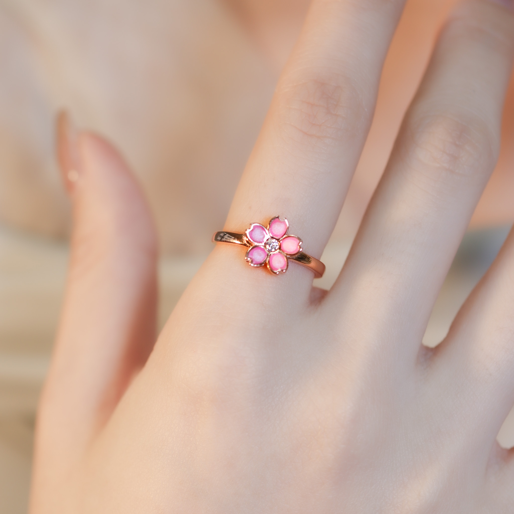 | 925純銀・玫瑰金 | 櫻意不止戒指（可旋轉） | RI0686 |