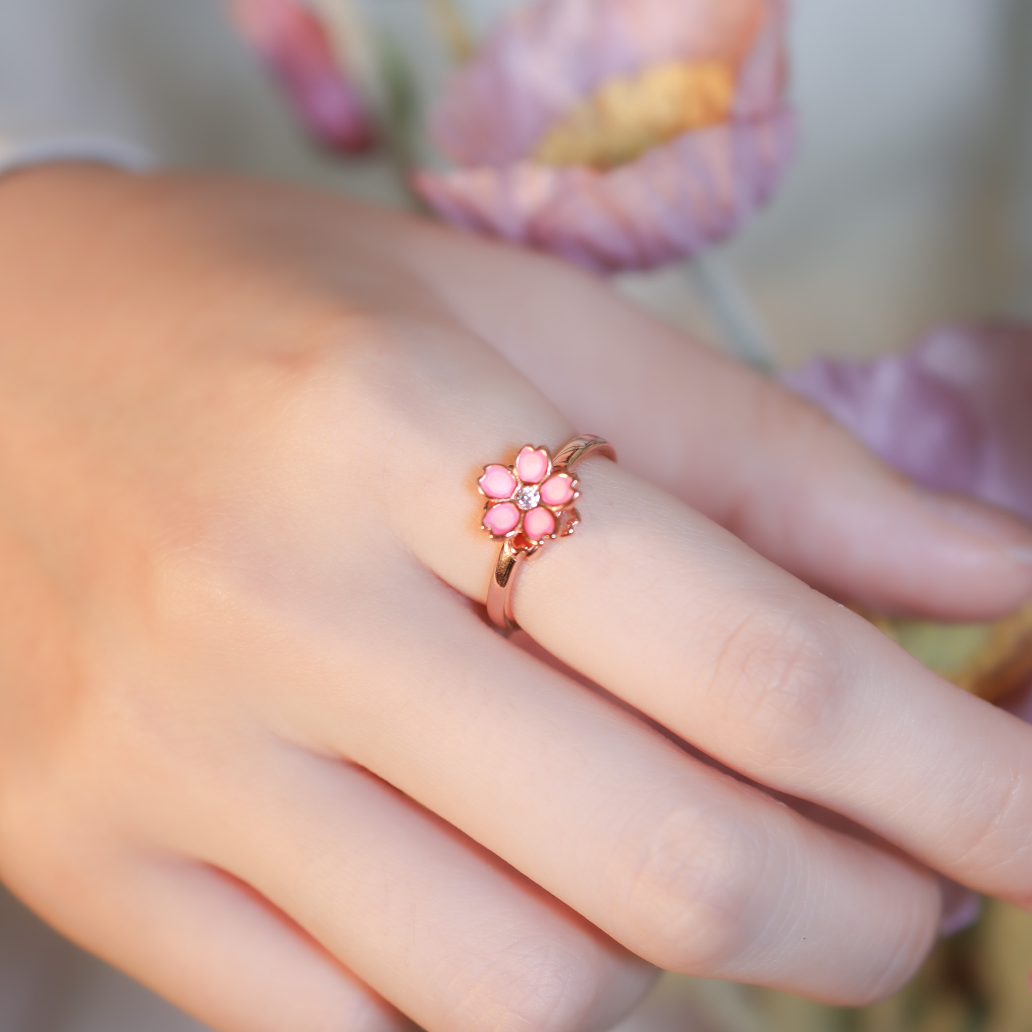 | 925純銀・玫瑰金 | 櫻意不止戒指（可旋轉） | RI0686 |