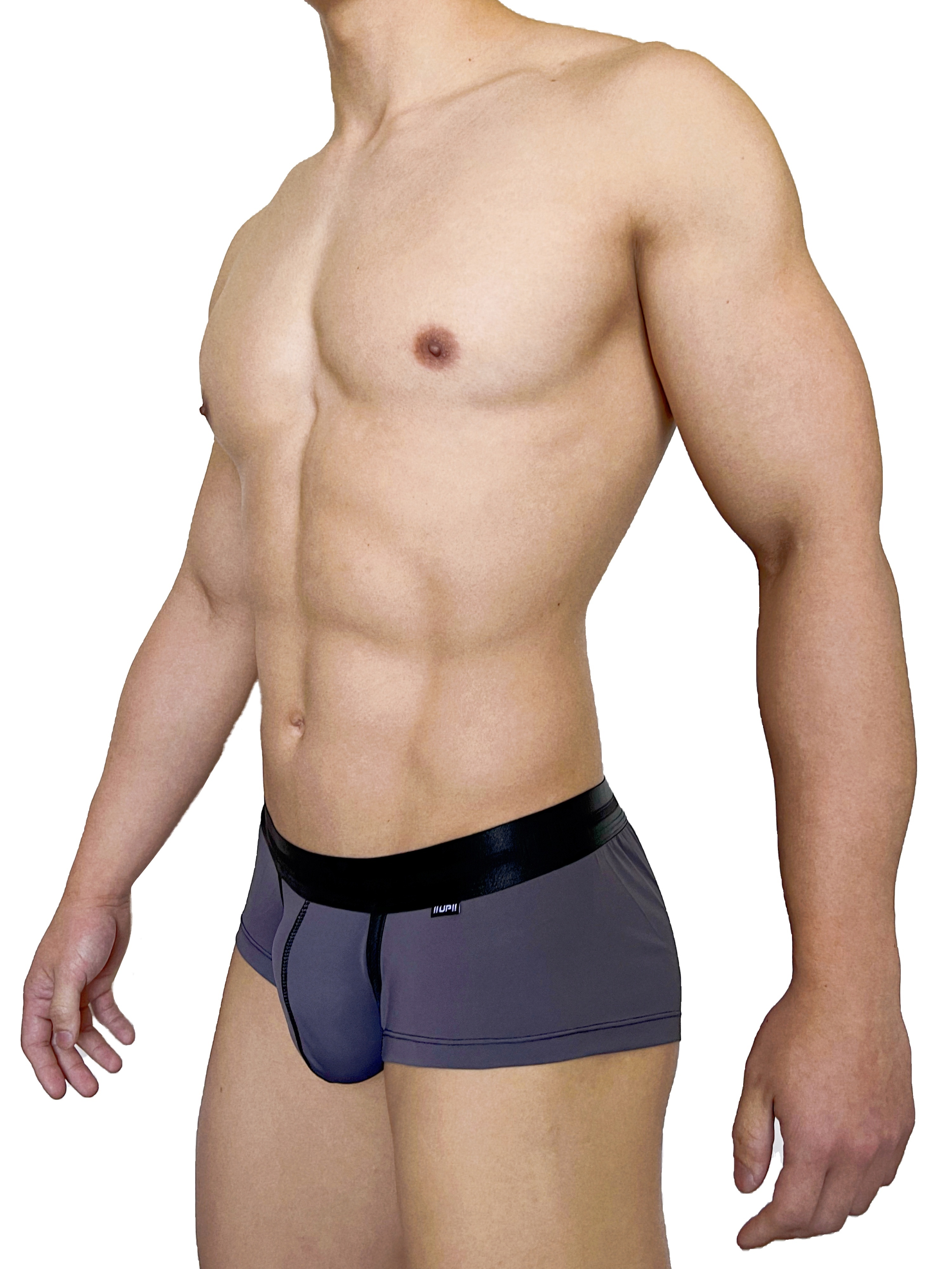 極細纖維系列 - 低腰四角內褲 閃亮灰