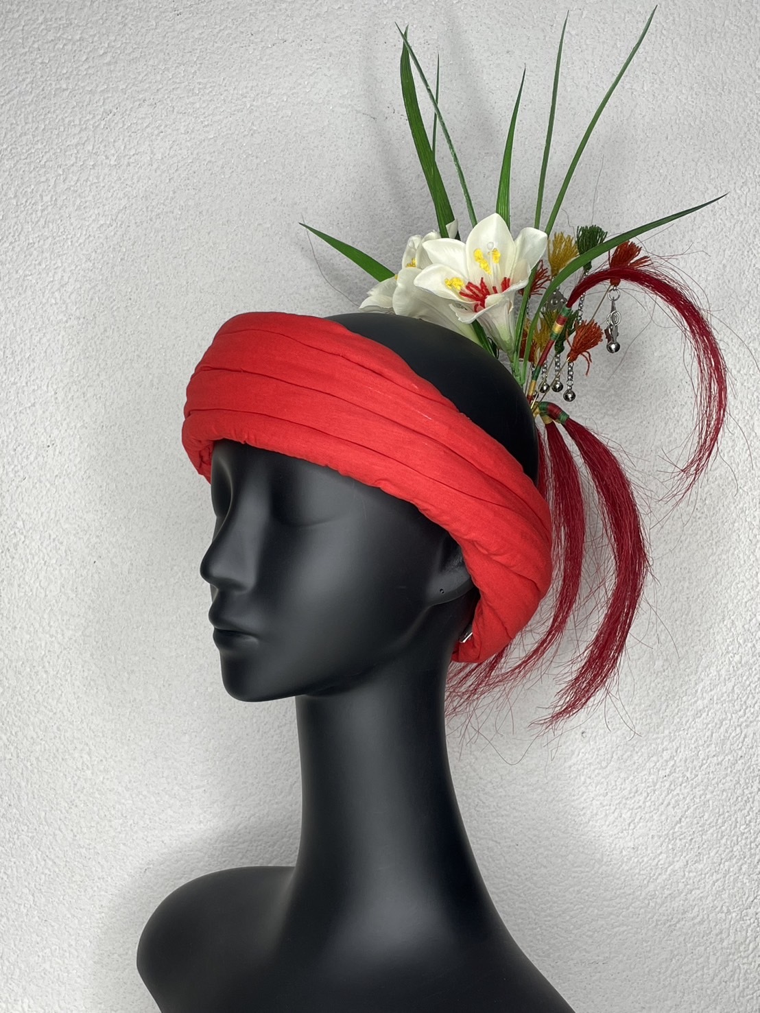 W-No.10百合毛線鈴鐺紅毛頭叉28cm