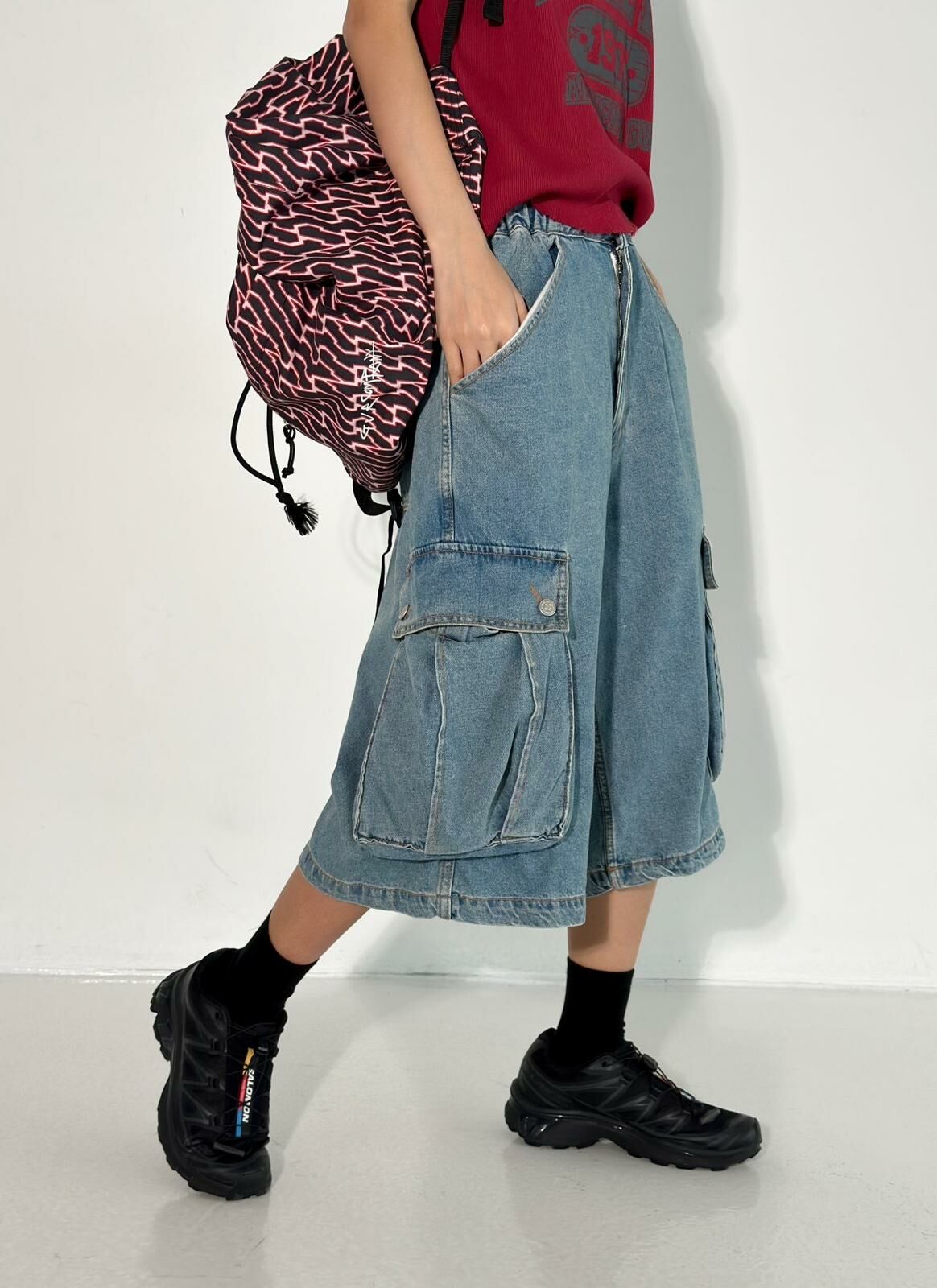 洗水工裝牛仔短褲 GVR-034P