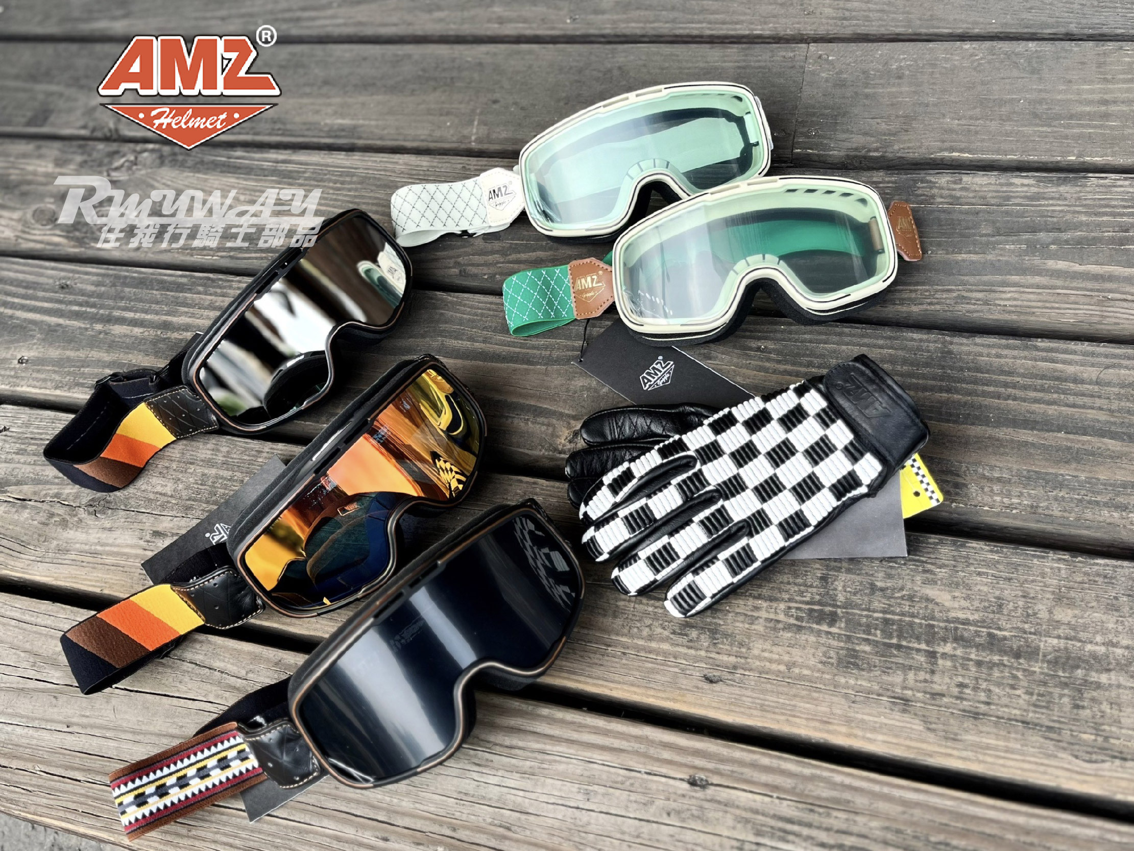 AMZ G012 WHITE STRIPES CLEAR 白斜紋 透明片 個性 風鏡