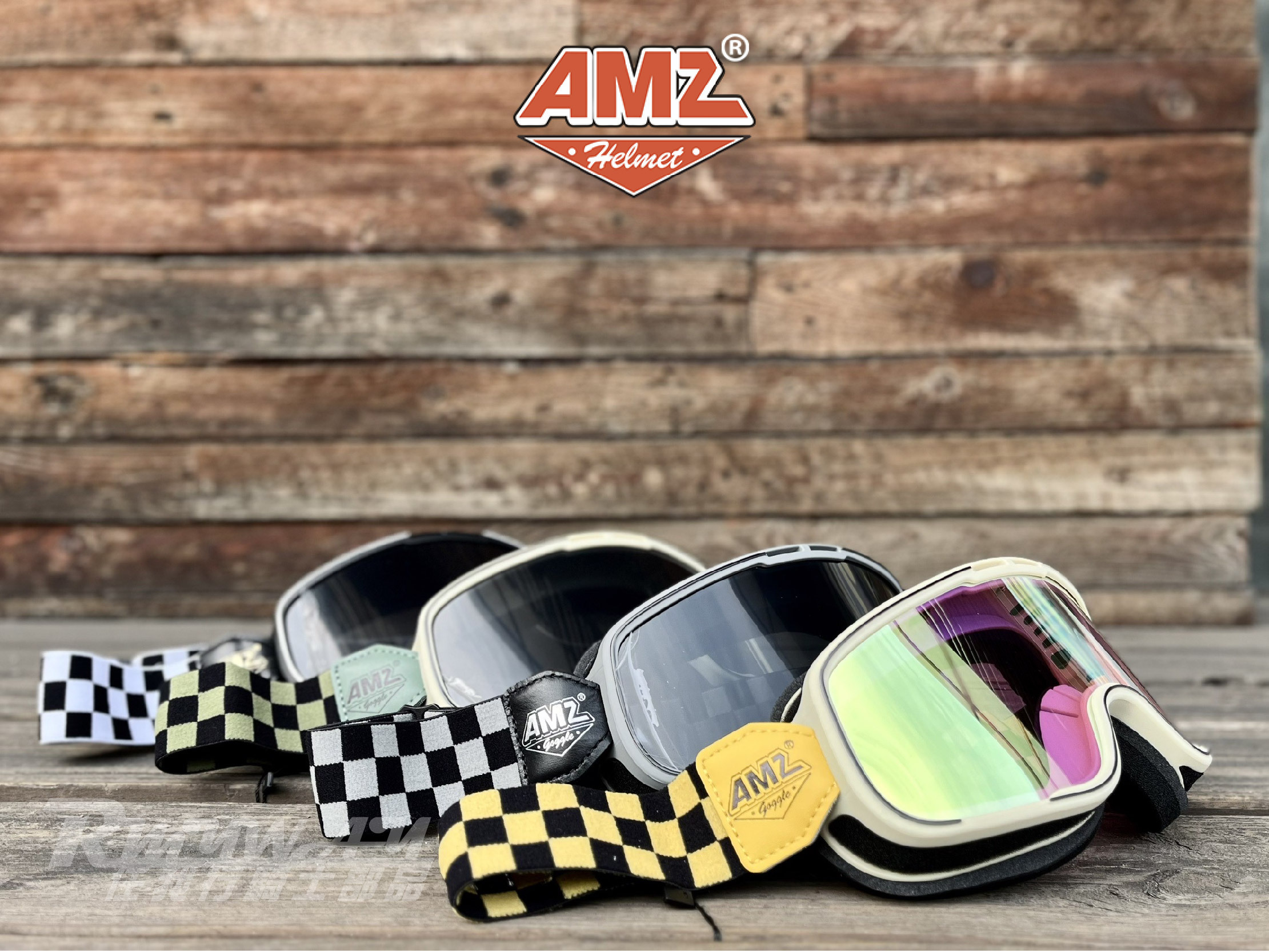 AMZ G012 YELLOW BLACK CHECKBOARD GOLD 黃黑棋盤格 電鍍金片 個性 風鏡