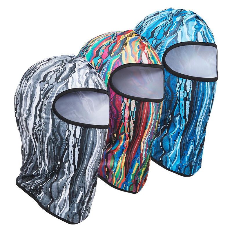 RTVG 波普復古條紋 防曬透氣 彈力冰絲頭套