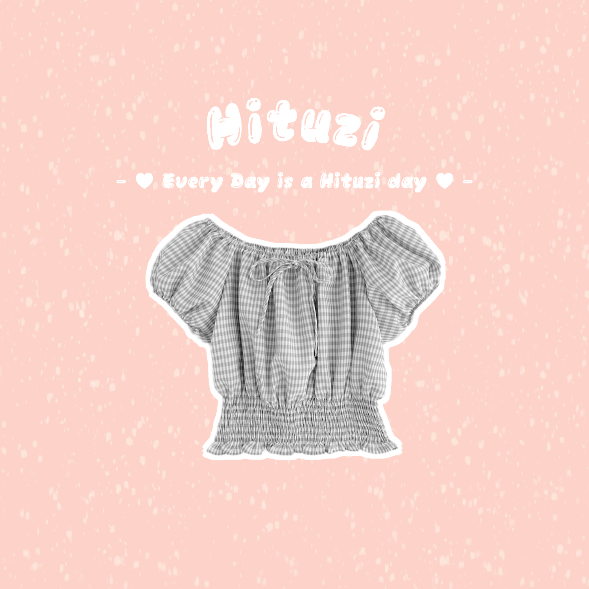 露肩格紋蝴蝶結上衣