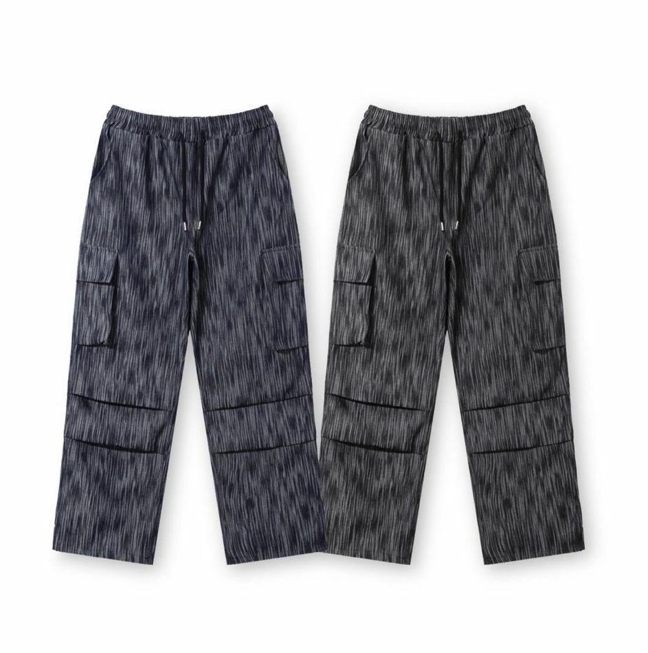 暗紋可束腳工裝鬆身褲 MONTH-014P