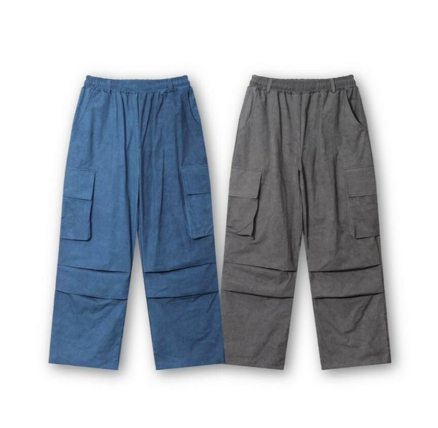 淨色可束腳工裝鬆身褲 MONTH-015P