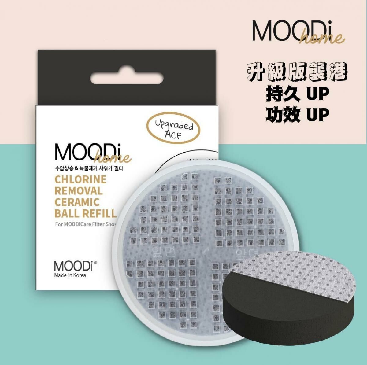 【MOODi 】除氯活性炭替換濾芯 (升級版/MOODi Shower Head專用)