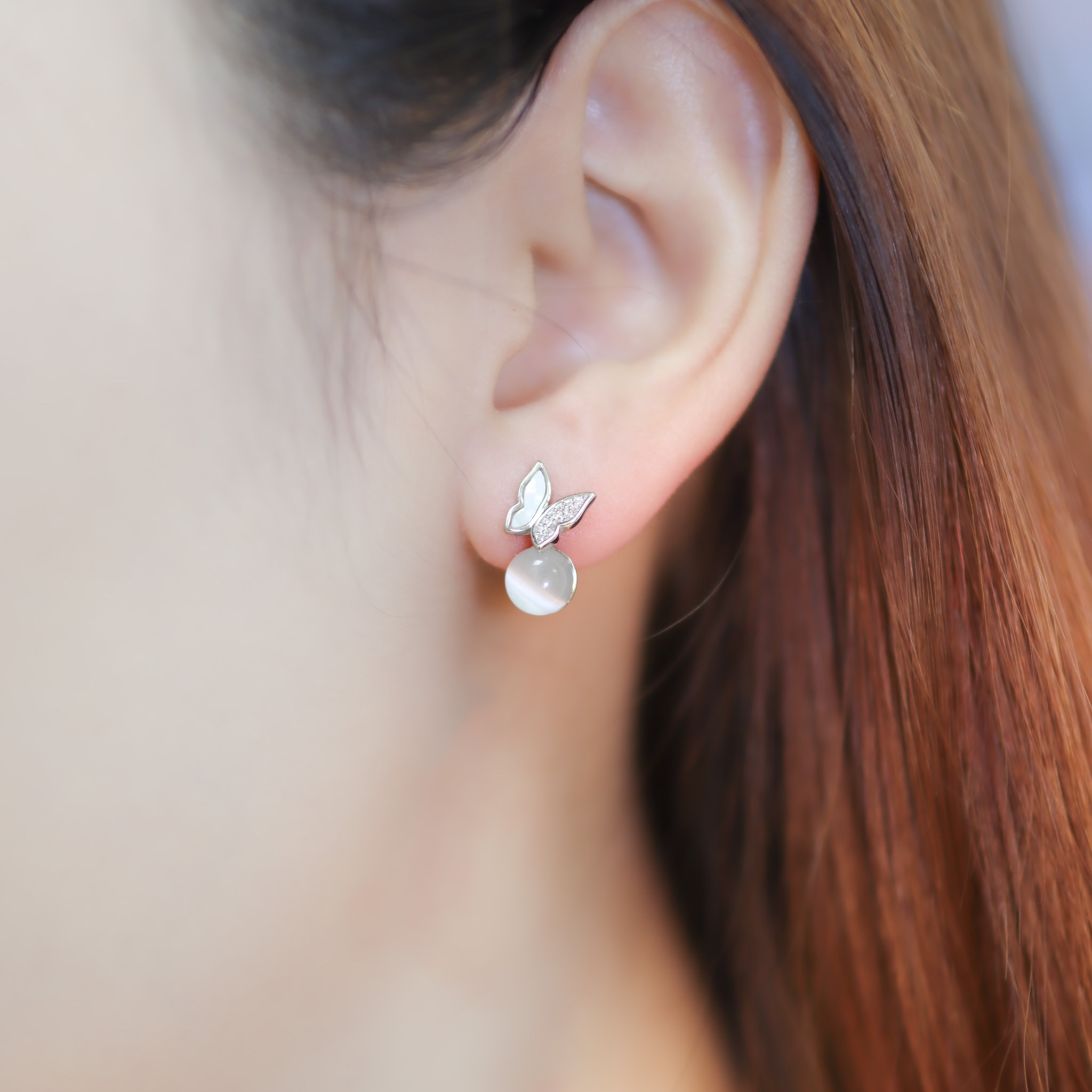 | 925 Silver・White Gold・Rose Gold | Butterfly Season Earrings（Silver / Rose Gold） | EA0804 |