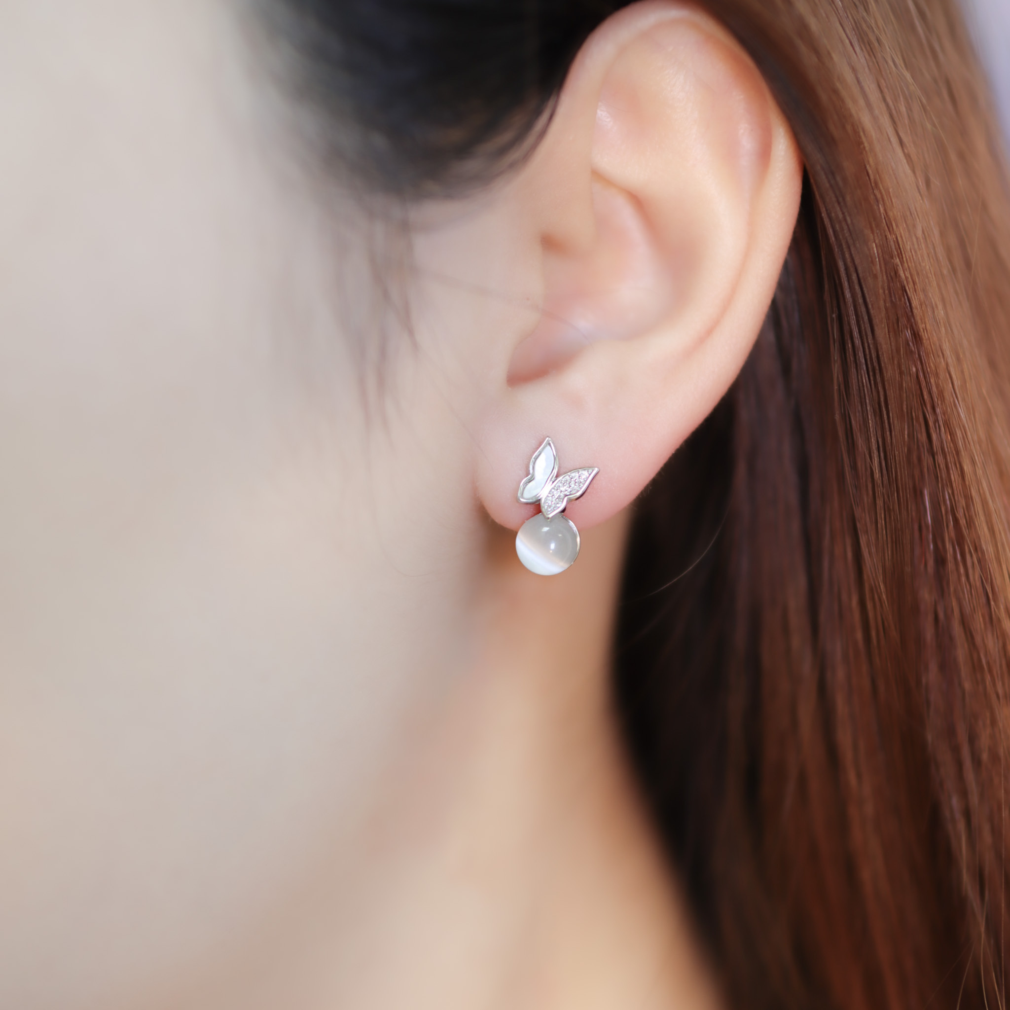 | 925 Silver・White Gold・Rose Gold | Butterfly Season Earrings（Silver / Rose Gold） | EA0804 |