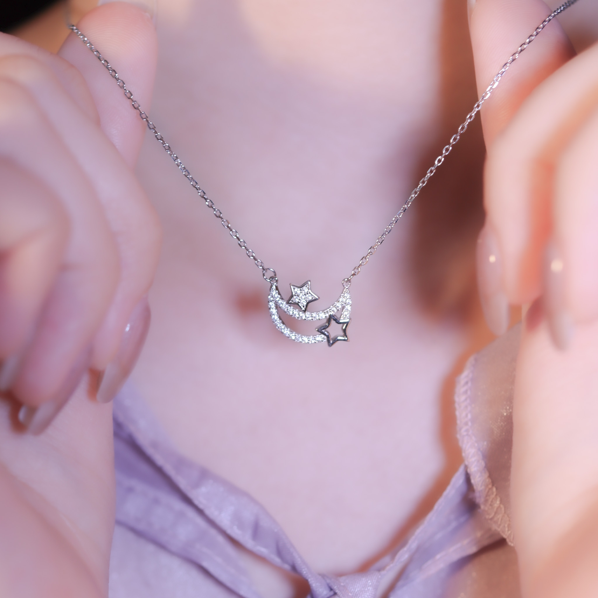 | 925純銀・白金・ 玫瑰金 |為彼此閃耀項鍊 (銀/玫瑰金) | NE1175 |