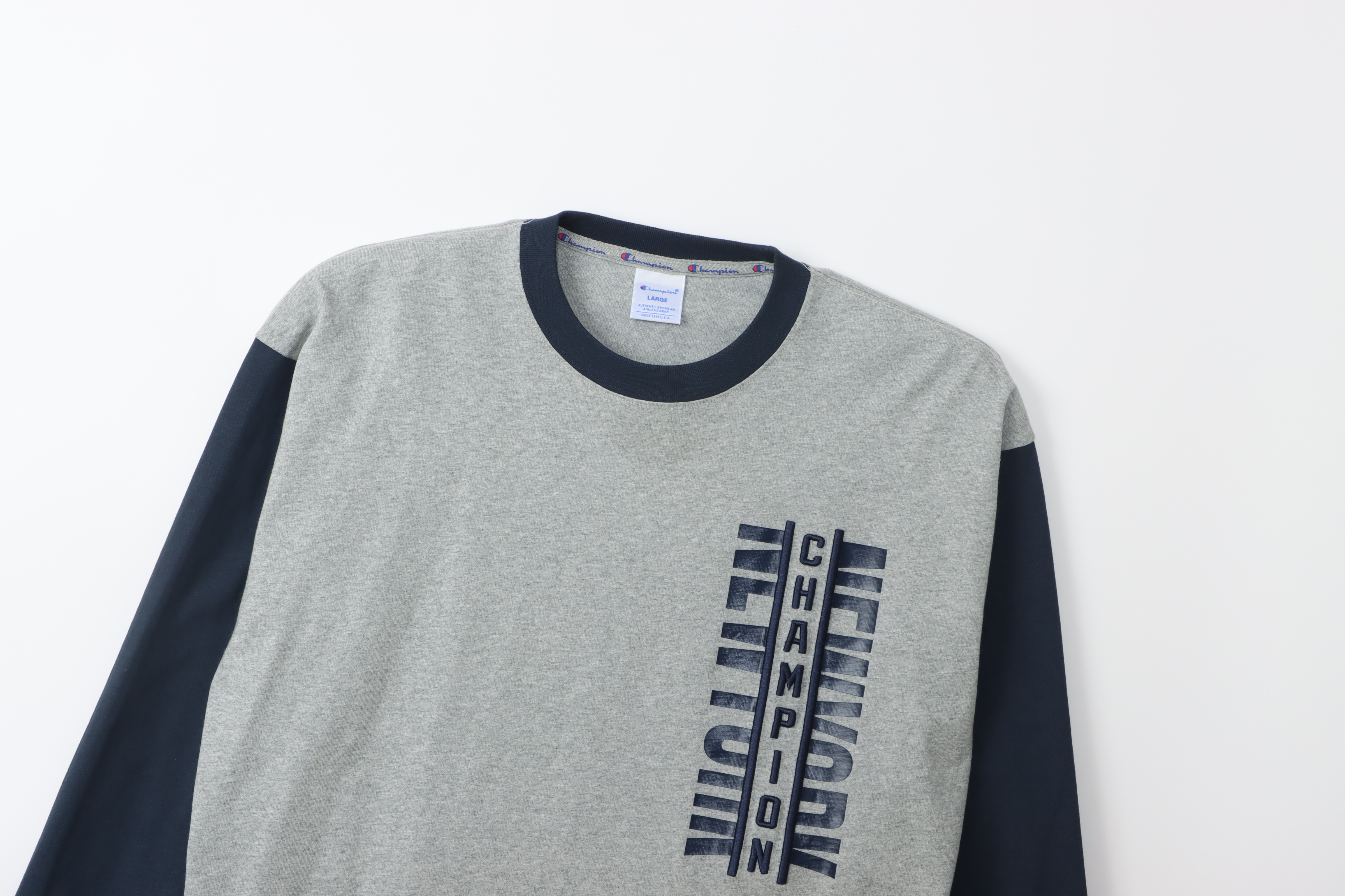 男款- ACTION STYLE系列 男款 拼接棒球袖 寬版長袖上衣-灰色（C3-A422-070）