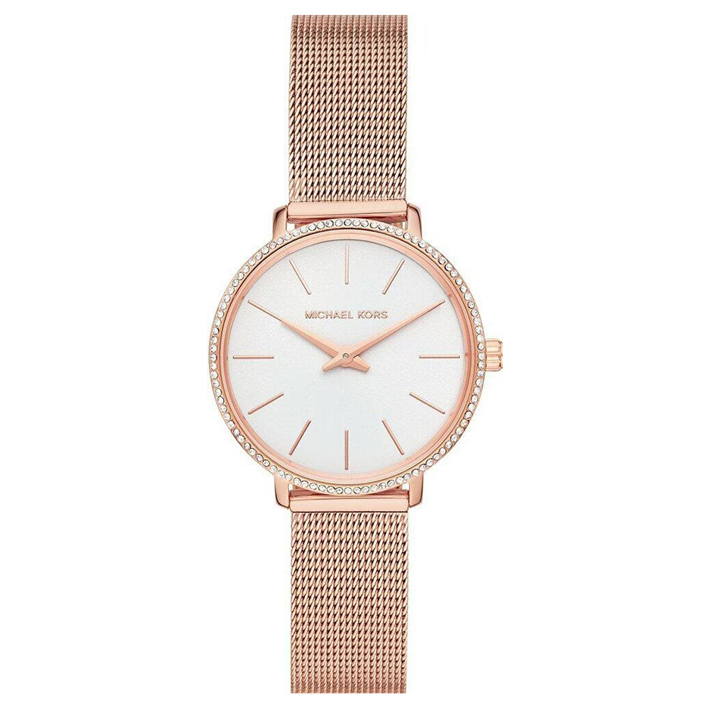 【Michael Kors】MK4588 時尚 晶鑽錶圈 珍珠母貝錶盤 米蘭錶帶 不鏽鋼 女款 腕錶