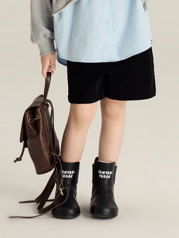 男女寶都可以鈕扣燈芯絨中褲