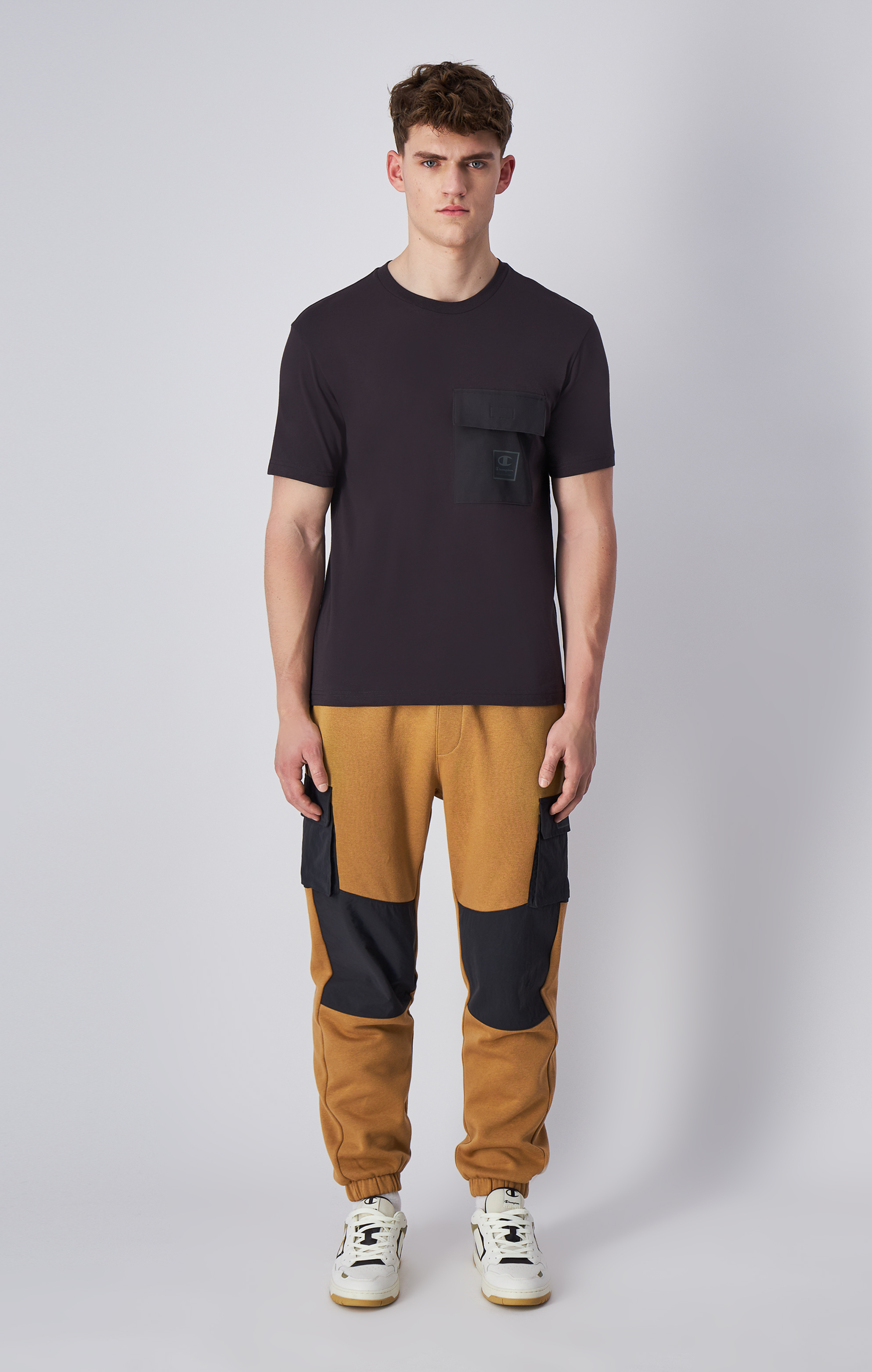 男款 -LEGACY軍裝風格 尼龍口袋短TEE-黑色（220407-ES503）