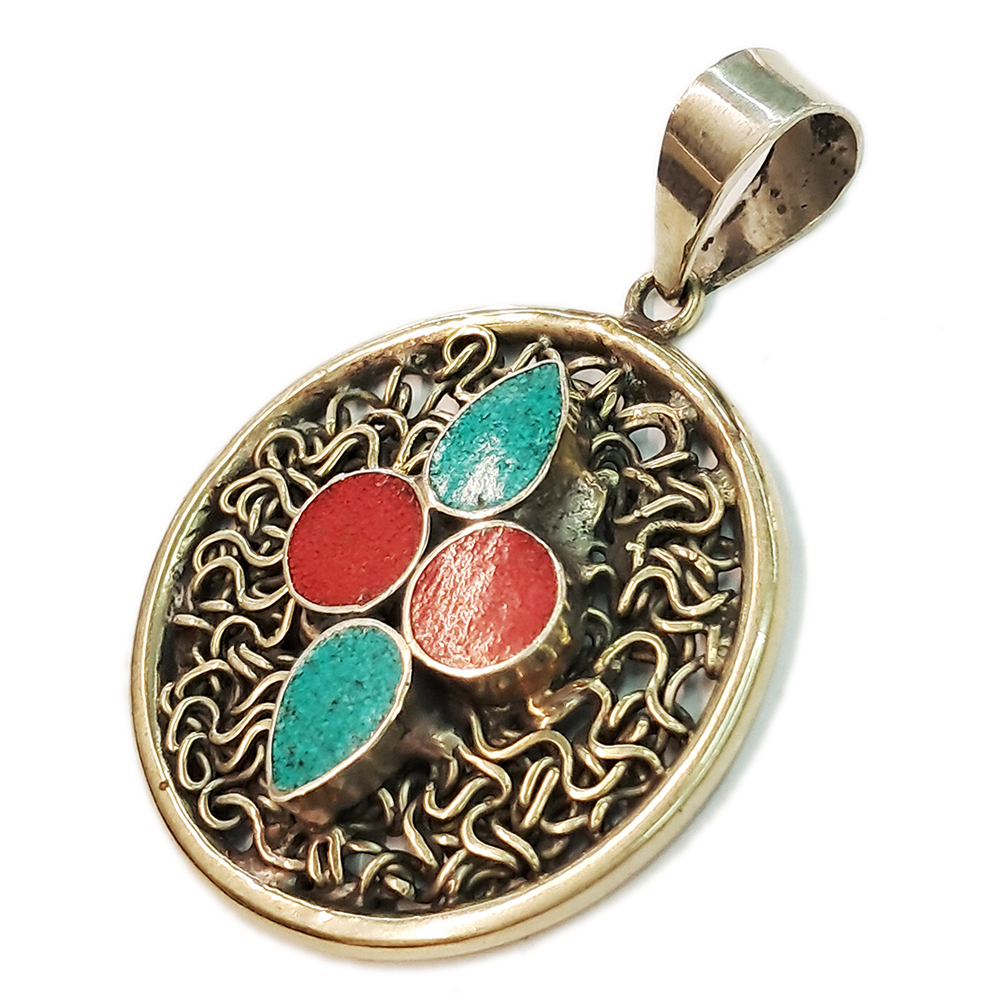 十字杵{綠松石}藏式墜飾【十方】129315