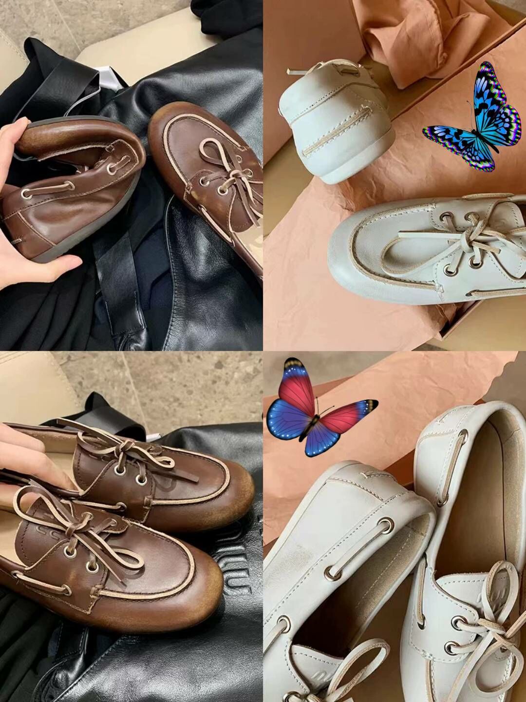 髒髒真皮豆豆鞋