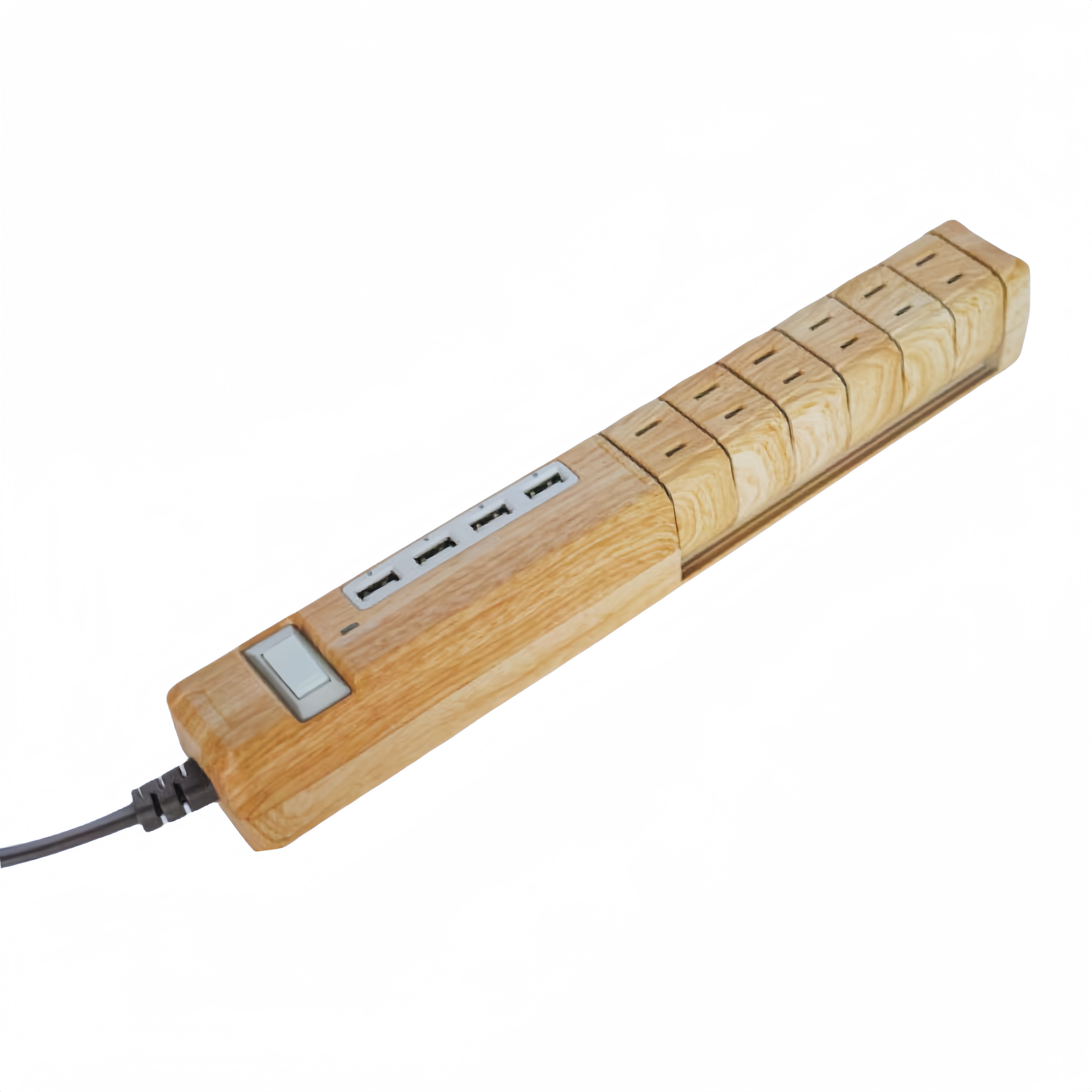 FARGO 木紋延長線 旋轉USB延長線 6口/USB 4口 線長1.8m 充電器 USB