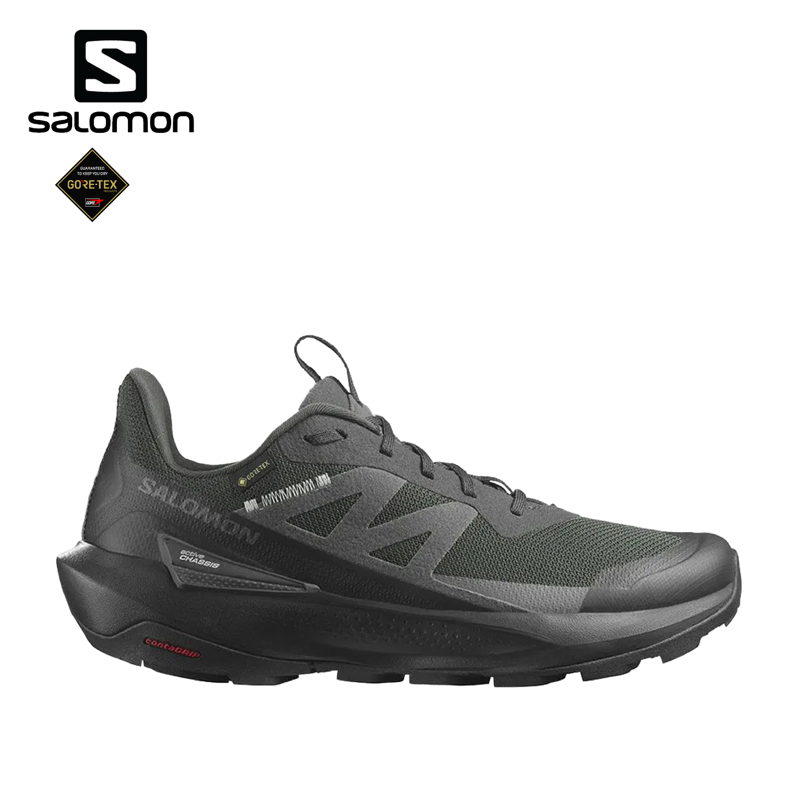 Salomon 法國 ELIXIR ACTIV Goretex 低筒登山鞋 男款 幻灰/黑/灰色 33SL474561
