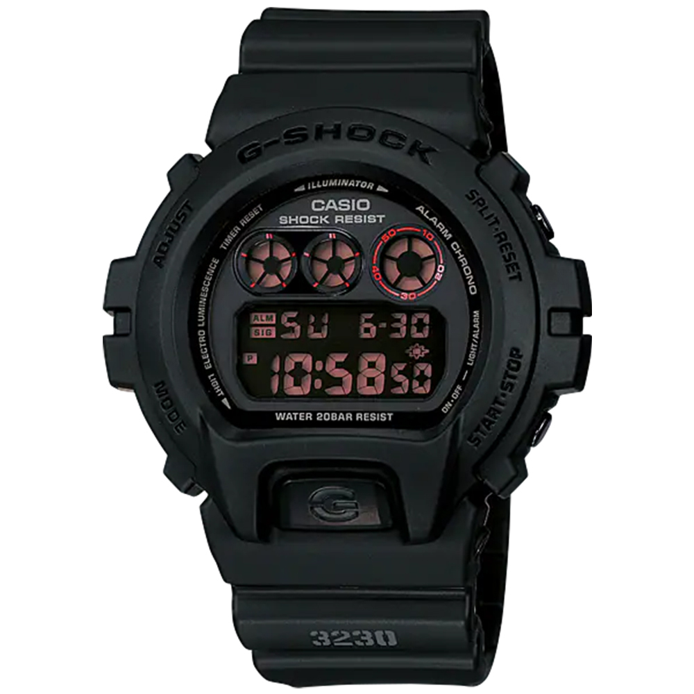 【CASIO G-SHOCK】DW-6900MS 2年電池 多功能 碼錶 防水200米 閃燈警示 電子錶-