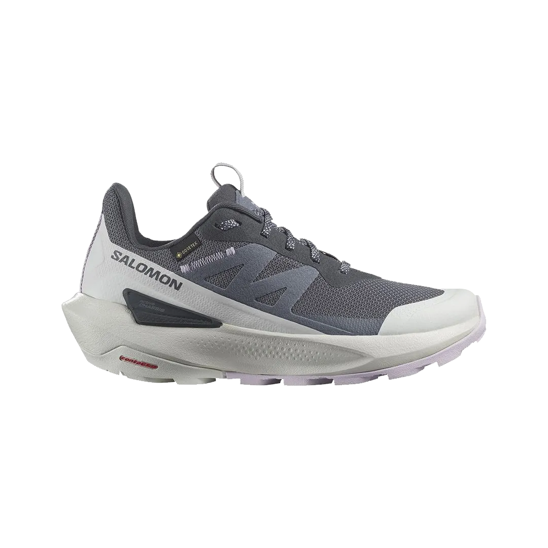 Salomon 法國 ELIXIR ACTIV Goretex 低筒登山鞋 女款 墨黑/冰河灰/紫色 33SL475265