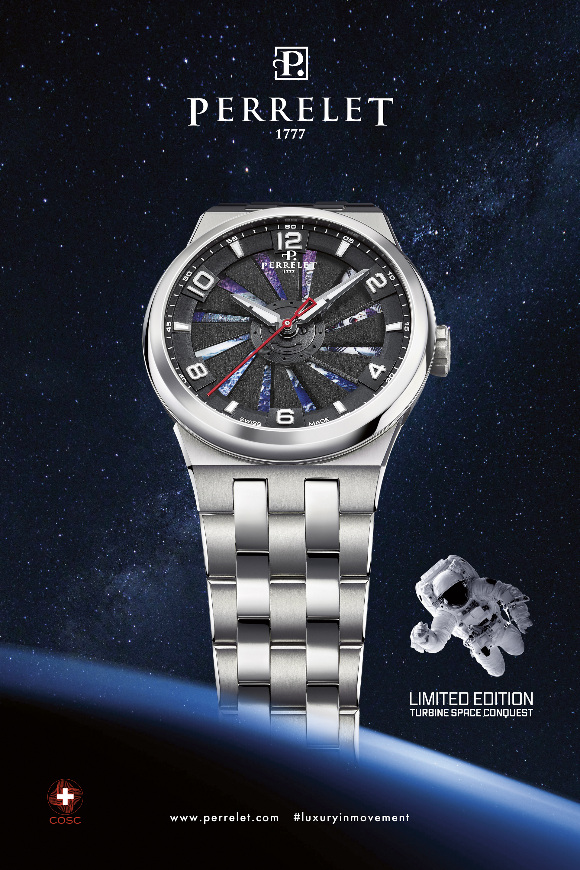 PERRELET 沛力錶 TURBINE LIMITED Space Conquest 太空征服者旋風腕錶 A4066/S1