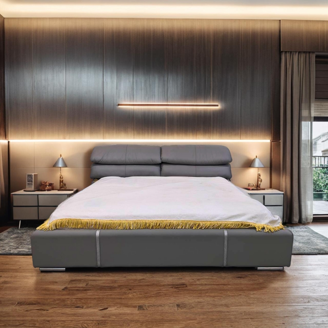 伊蓮娜 | 大氣軟包 | 6尺真皮床檯組