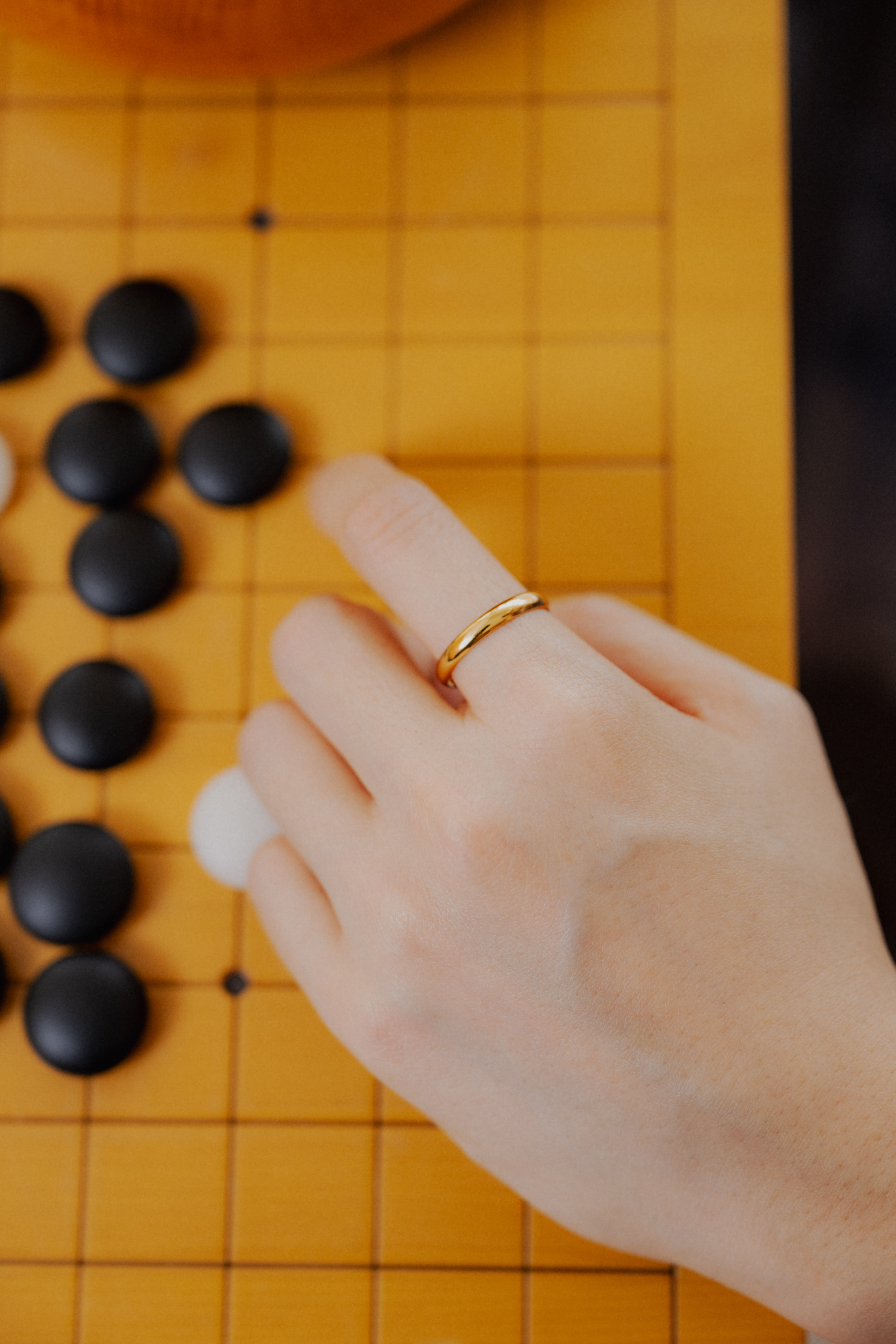 簡約超幼邊金色戒指