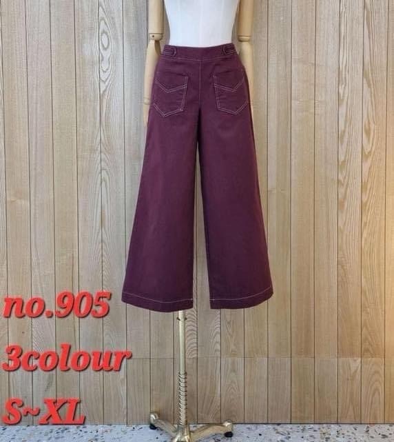 2024秋Jun 牌子扯布料長褲 905