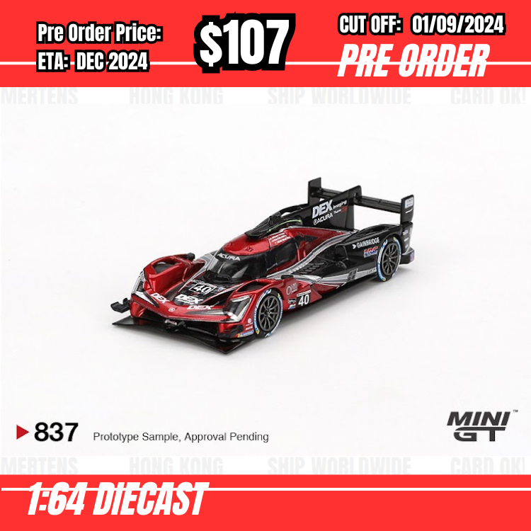 PO-$107 * Mini GT * 1:64 #837 Acura ARX-06 GTP #40  Wayne Taylor Racing with Andretti 2024 IMSA Sebring 12Hrs  Winner [OD19/08]