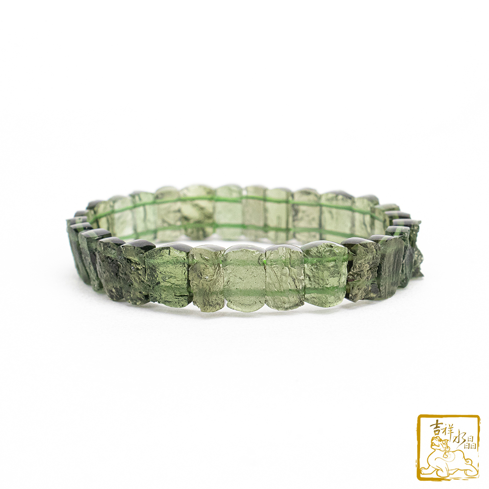 Moldavite bracelet 11.1mm (Enhanced energy)