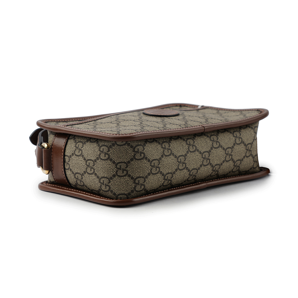 【GUCCI】Interlocking G 塗層帆布拉鍊迷你斜背包